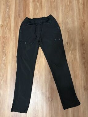 Scrubstar Black Women's Drawstring Jogger Pants with Teal Stitching